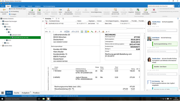 Bild ELO Invoice - Rechnung Feed