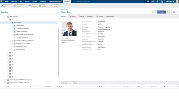 Bild Elo Personal File - Formular