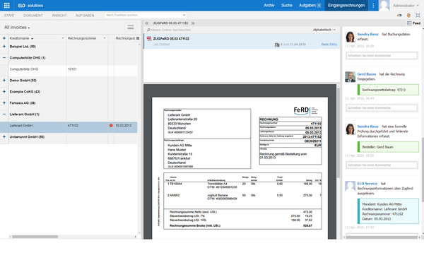 Bild ELO Invoice - Rechnung